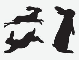 Bunny Silhouette Symphony, A Collection of Playful Rabbit Shadows Dancing Across the Canvas vector