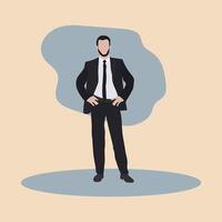 Empowered Silhouette, The Dynamic Presence of a Businessman in Profile, Embodying Leadership and Ambition vector