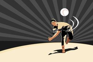béisbol atleta jugador ilustración diseño vector