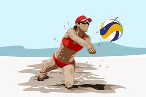 playa vóleibol ilustración diseño Arte vector