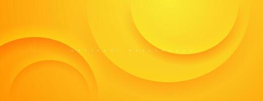 yellow layered circles background. yellow circles papercut design. suitable for wallpaper, banner, poster, presentation. vector