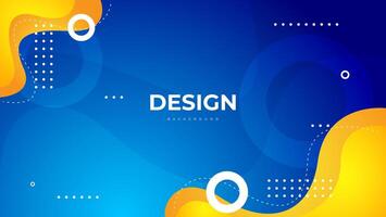 blue and yellow geometric background with fluid shapes. suitable for banner, website, presentation, poster, etc. vector