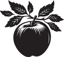 cangrejo manzanas, Fruta silueta, negro color silueta vector