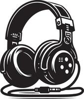 Headphones silhouette clipart graphic vector