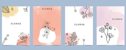 flower background with lavender,magnolia,sunflower.illustration for a4 page design vector