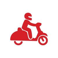 motocicleta icono. rojo plano sencillo icono en blanco antecedentes para web diseño. ilustración icono. básico elemento diseño automotor y transporte vector