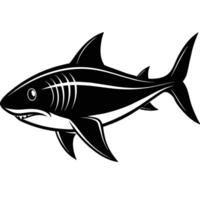 Barbeled houndshark fish Silhouette vector