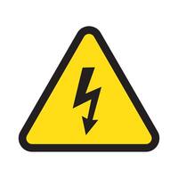 High voltage sign with lightning vector