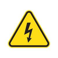 High voltage sign with lightning. vector