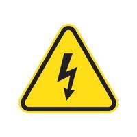 High voltage sign with lightning. vector