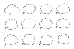 Thought bubble line icon. Speech or think bubble, empty communication cloud. Set of design elements. vector