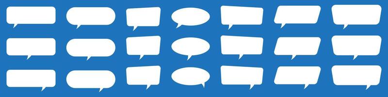 Set of speech bubbles. Speak bubble text, cartoon chatting box, message box. Blank empty white speech bubbles. vector