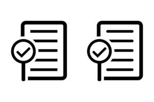 auditoría icono. sencillo elemento desde auditoría recopilación. documento icono con aumentador vaso y cheque marca. vector
