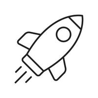 Rocket icon. Simple outline rocket sign. Rocket launched icon. vector