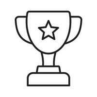 Trophy line icon. Trophy cup, winner cup, victory cup icon. Reward symbol sign for web and mobile. vector