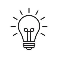 The light bulb icon, full of ideas and creative thinking, analytical thinking for processing. Outline symbol illustration. vector