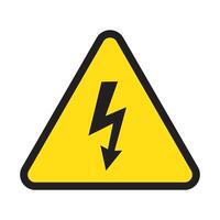 High voltage sign with lightning vector