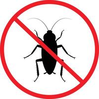 cucaracha anti error insecto signo. detener insectos icono. fumigación cucaracha controlar símbolo. anti cucaracha logo. plano estilo. vector