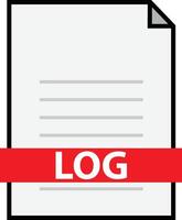 Log file icon. Logs sign. Pictograph of format file log extension for template logo. document symbol. flat style. vector