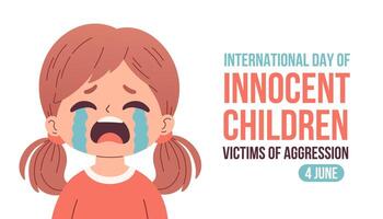 internacional día de inocente niños víctimas de agresión. modelo para fondo, bandera, tarjeta, póster ilustración vector