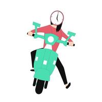 woman on motorbike vector