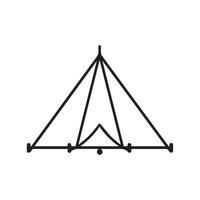 Camping tent Outline design illustration vector