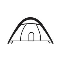 Camping tent Outline design illustration vector