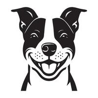 AmStaff Dog - A Cheerful American Staffordshire Terrier Dog face illustration vector