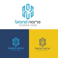 Branding identity thick lines Logo design concept vector