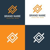 A geometric logo with a square and arrow design illustration vector