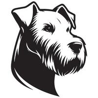 A Stern West Highland White Terrier Dog Face illustration in black and white vector