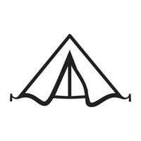 Camping tent Outline design illustration vector