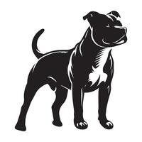 Staffordshire toro terrier en un caminata ilustración vector