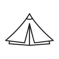 Camping tent Outline design illustration vector