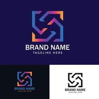 A geometric logo with a square and arrow design illustration vector