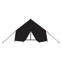 Camping tent silhouette design vector