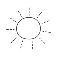 Sun doodle line element vector