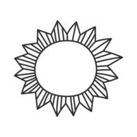 Sun doodle cartoon icon vector