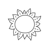 Sun doodle line icon vector