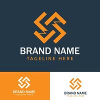 A geometric logo with a square and arrow design illustration vector