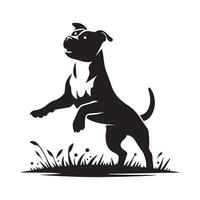 illustration of a Staffordshire Bull Terrier Frolicking vector