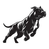 American Staffordshire Terrier Displaying Speed illustration in black and white vector