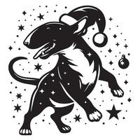 Dog Clipart - A Playful Bull Terrier Festive illustration vector