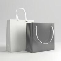 Two shopping bags on white background photo