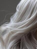 A close up of a woman's blonde hair photo