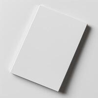 Blank page. White paper sheet. Isolated on white background. photo