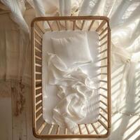 Protect your baby delicate skin with our bamboo bassinet sheet photo