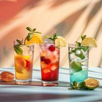 Refreshing summer drinks. photo
