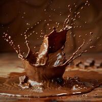 Rich and delicious chocolate splash photo