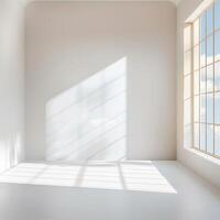 empty room with a large window photo